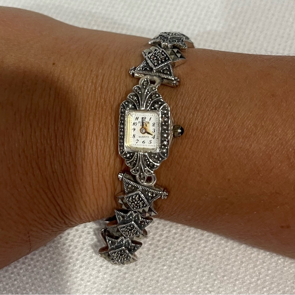 VINTAGE RARE Judith Jack Watch (quartz) Sterling & Marcasite
